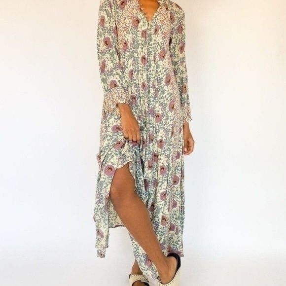 Natalie Martin x GOOP Fiore Silk Vintage Flowers Midi Dress worn by Rihanna - Picture 4 of 16